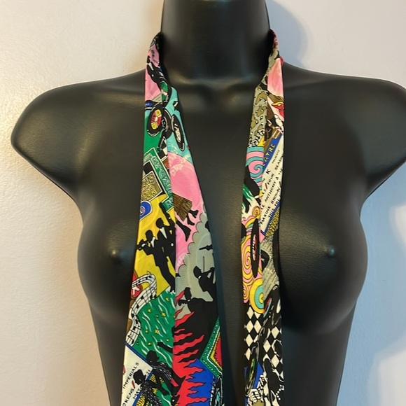 Nicole Miller Vintage 1991 Music Records Jazz Band Silk Necktie Tie - Picture 12 of 15